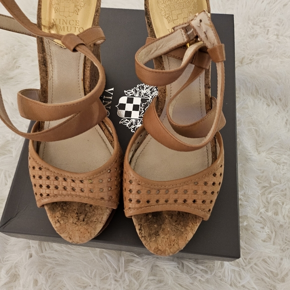 Vince Camuto High Heeled Cork Sandals - Picture 6 of 8